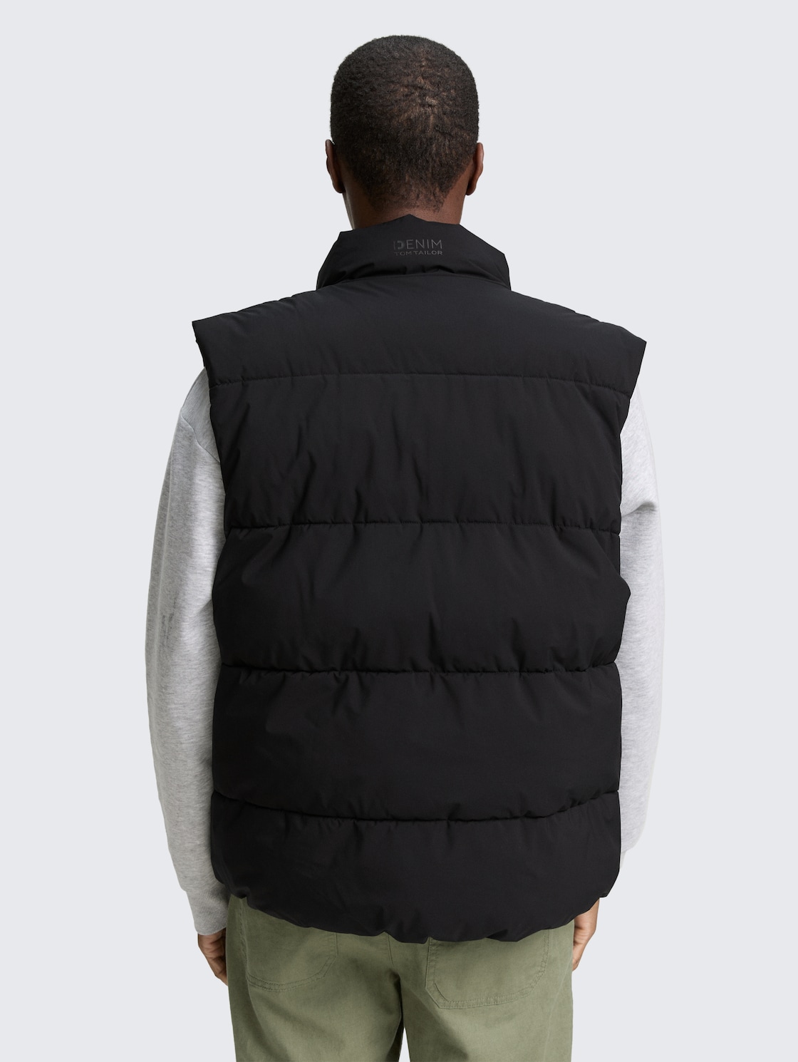 Thumbnail - TOM TAILOR DENIM Herren Puffer-Weste mit Stehkragen, schwarz, Uni, Gr. XL