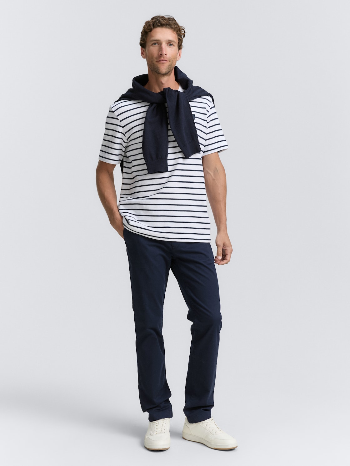 Thumbnail - TOM TAILOR Herren Regular Fit Chino Hose, blau, Uni, Gr. 36/36