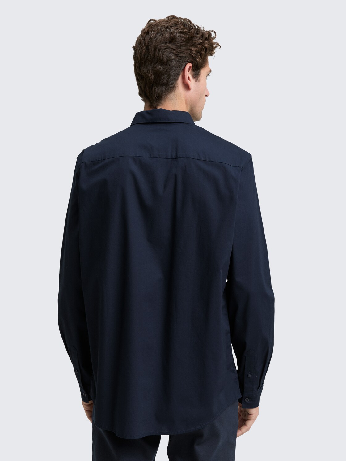 Thumbnail - TOM TAILOR Herren Regular Fit Hemd mit Stretch, blau, Uni, Gr. XS