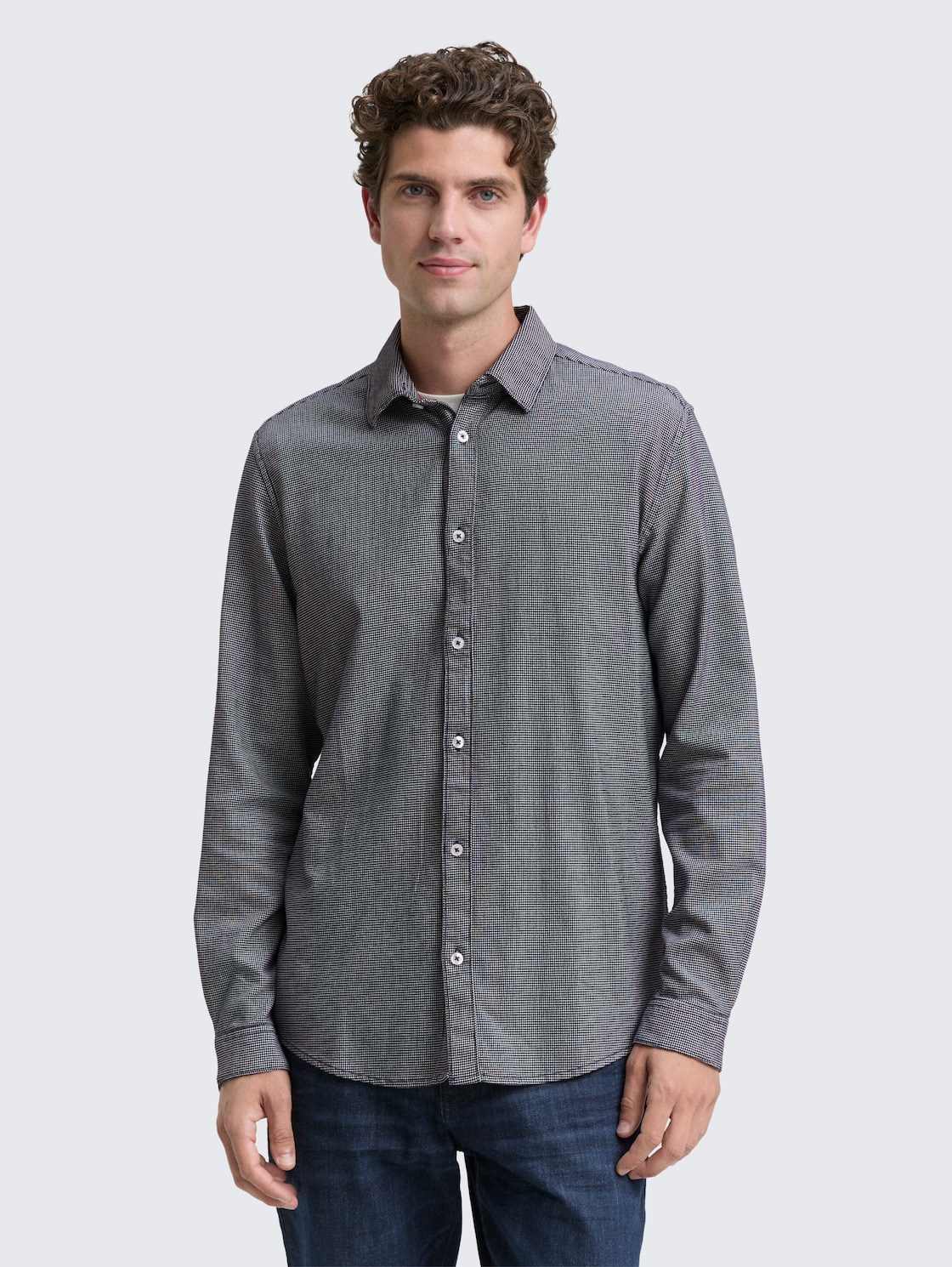 Thumbnail - TOM TAILOR Herren Slim Fit Hemd mit Stretch, blau, Meliert, Gr. M