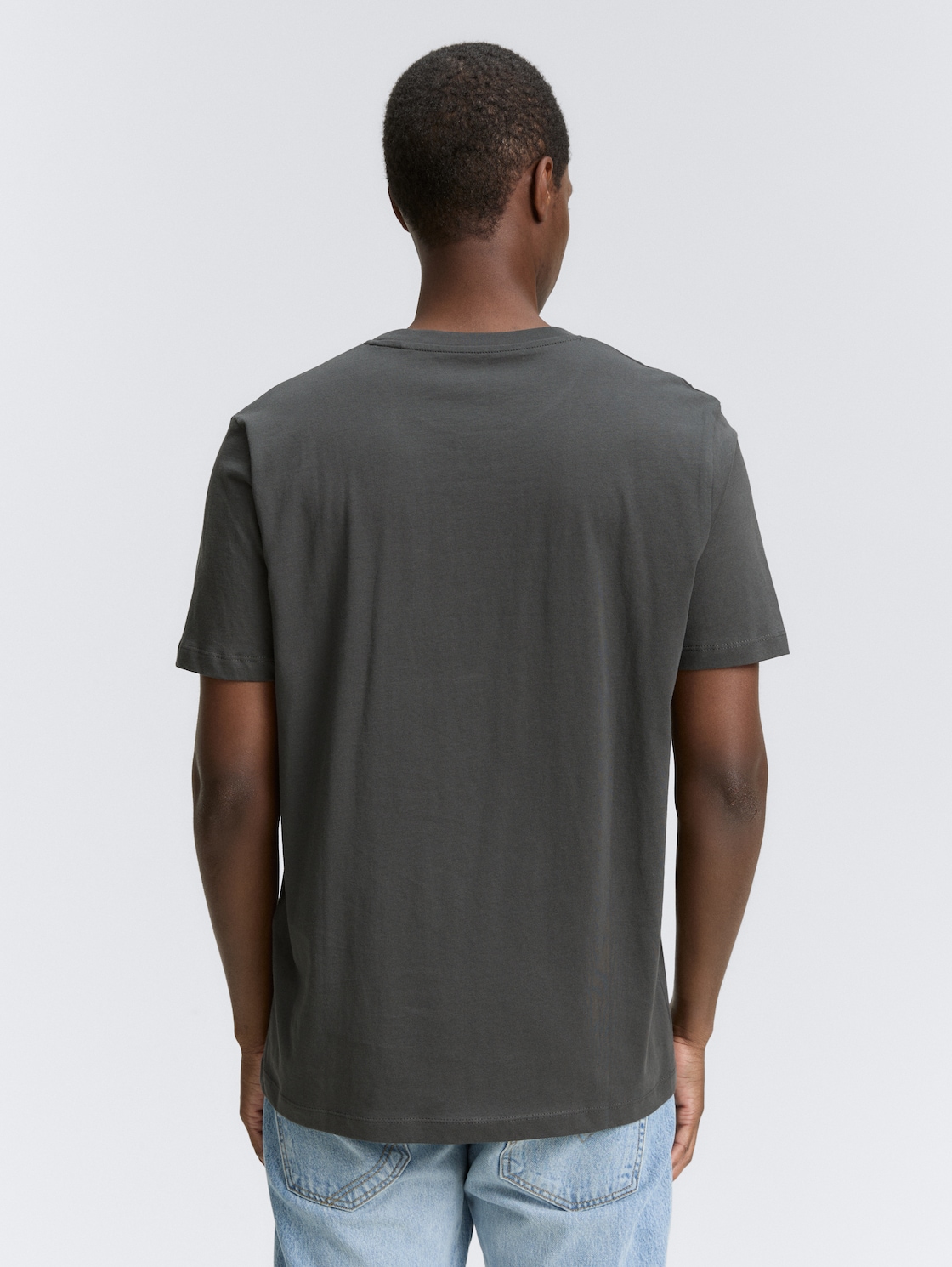 Thumbnail - TOM TAILOR DENIM Herren T-Shirt mit Print, grau, Uni, Gr. XS