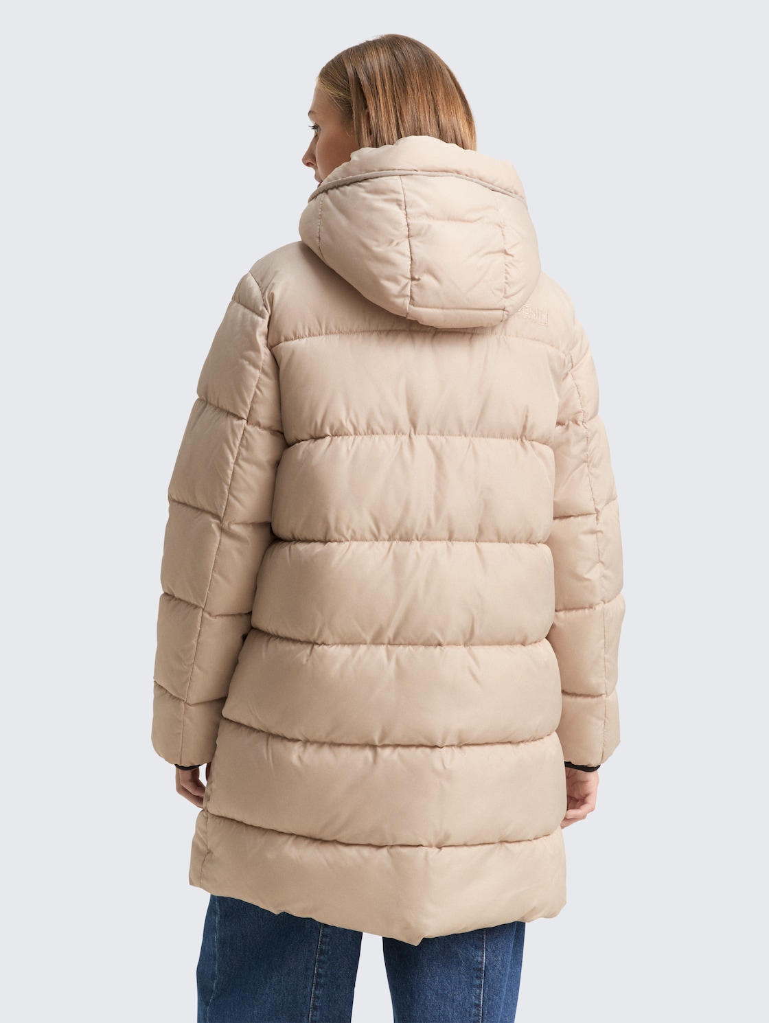 Thumbnail - TOM TAILOR DENIM Damen Puffer-Mantel mit Kapuze, braun, Uni, Gr. XS