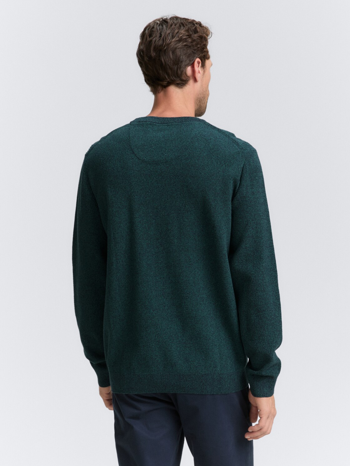 Thumbnail - TOM TAILOR Herren Strickpullover aus Bio-Baumwolle, grün, Meliert, Gr. M