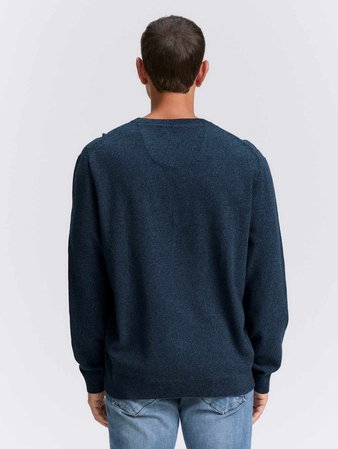 Thumbnail - TOM TAILOR Herren Strickpullover aus Bio-Baumwolle, blau, Meliert, Gr. XXXL