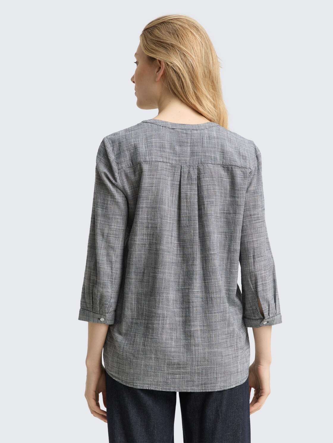 Thumbnail - TOM TAILOR Damen Bluse aus Baumwolle, blau, Uni, Gr. 34