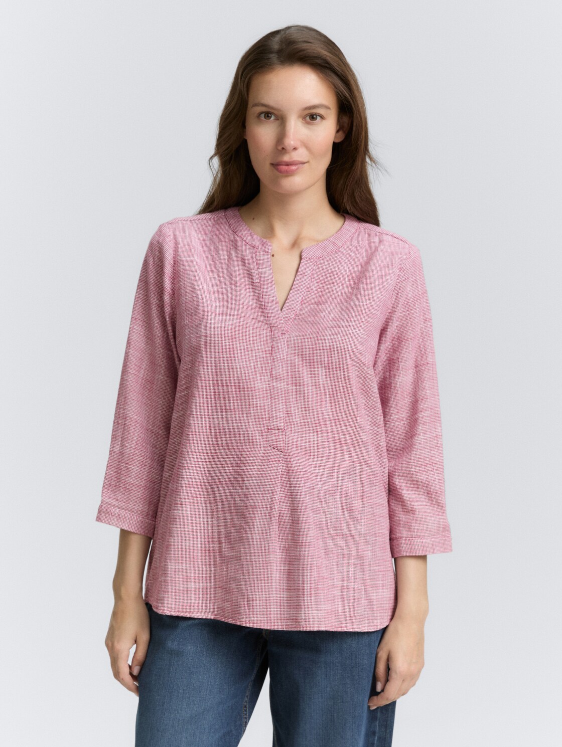 Thumbnail - TOM TAILOR Damen Bluse aus Baumwolle, rot, Uni, Gr. 44