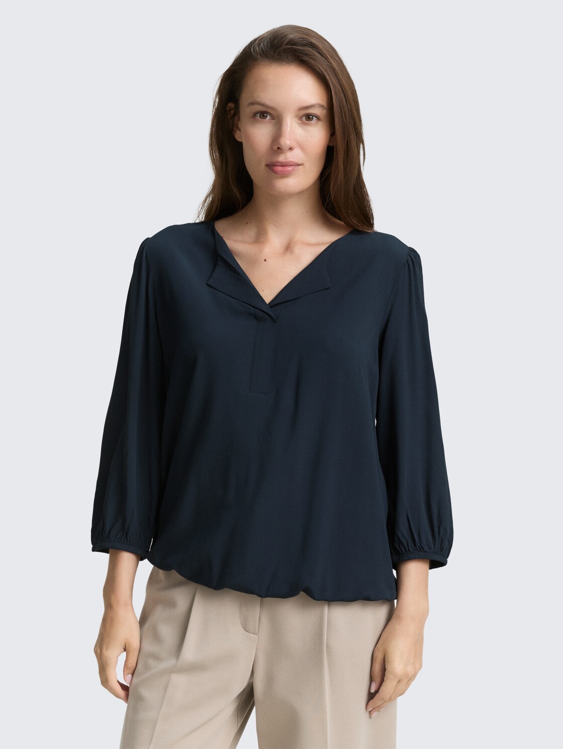 Thumbnail - TOM TAILOR Damen Bluse aus Viskose, blau, Uni, Gr. 40