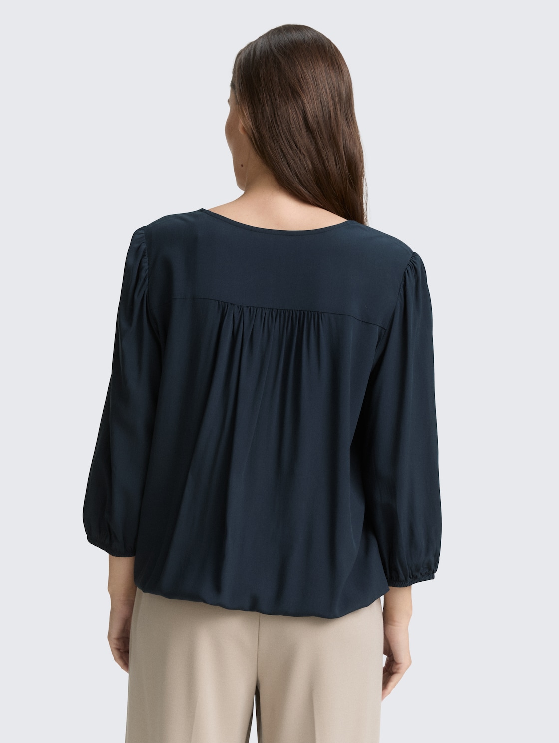 Thumbnail - TOM TAILOR Damen Bluse aus Viskose, blau, Uni, Gr. 40