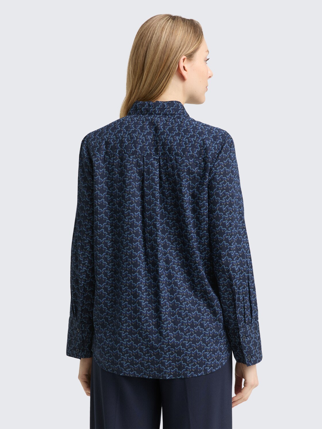 Thumbnail - TOM TAILOR Damen Hemdbluse mit Muster, blau, Gemustert, Gr. 36