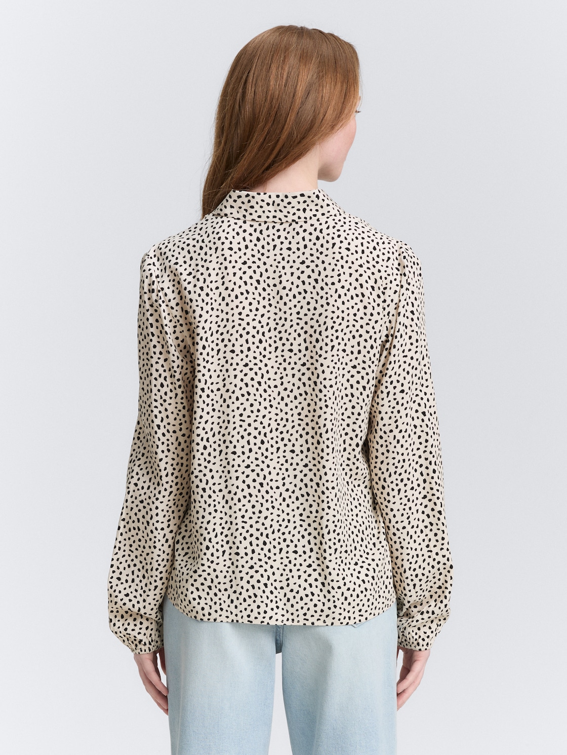 Thumbnail - TOM TAILOR DENIM Damen Hemdbluse mit Muster, weiß, Gepunktet, Gr. XL