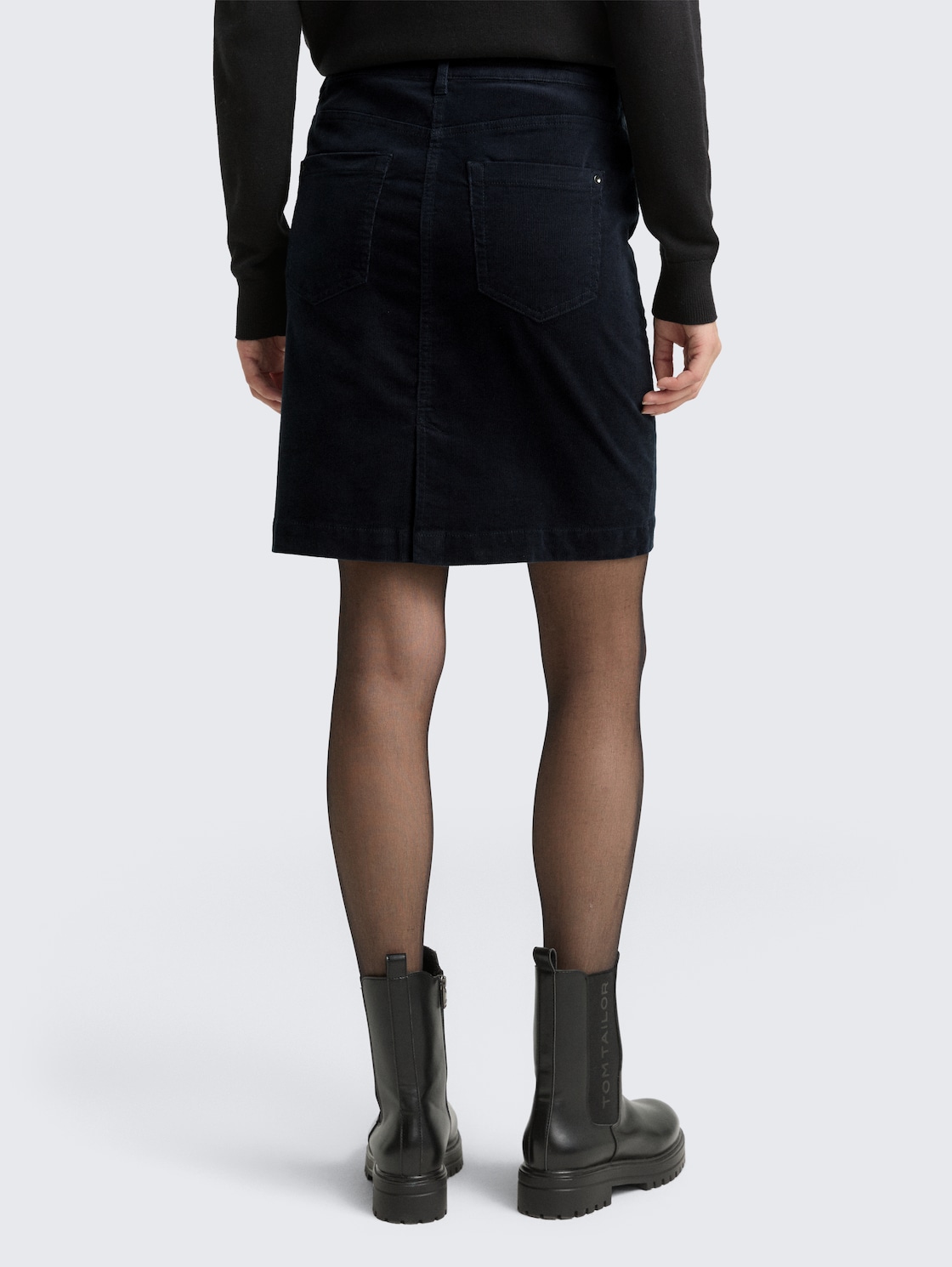 Thumbnail - TOM TAILOR Damen Cordrock mit Kordelzug, blau, Uni, Gr. 40