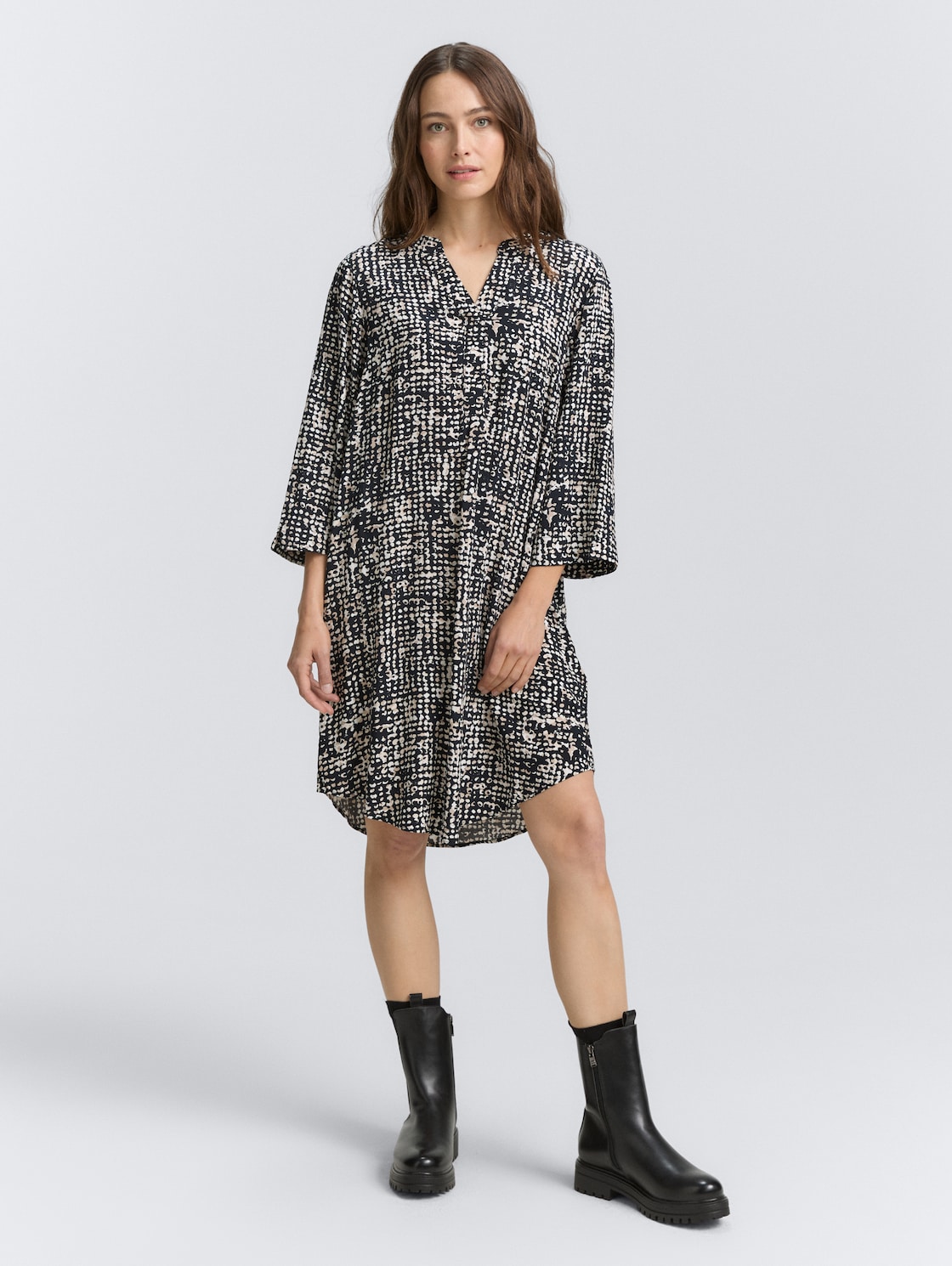 Thumbnail - TOM TAILOR Damen Kleid mit Muster, blau, Gemustert, Gr. 38