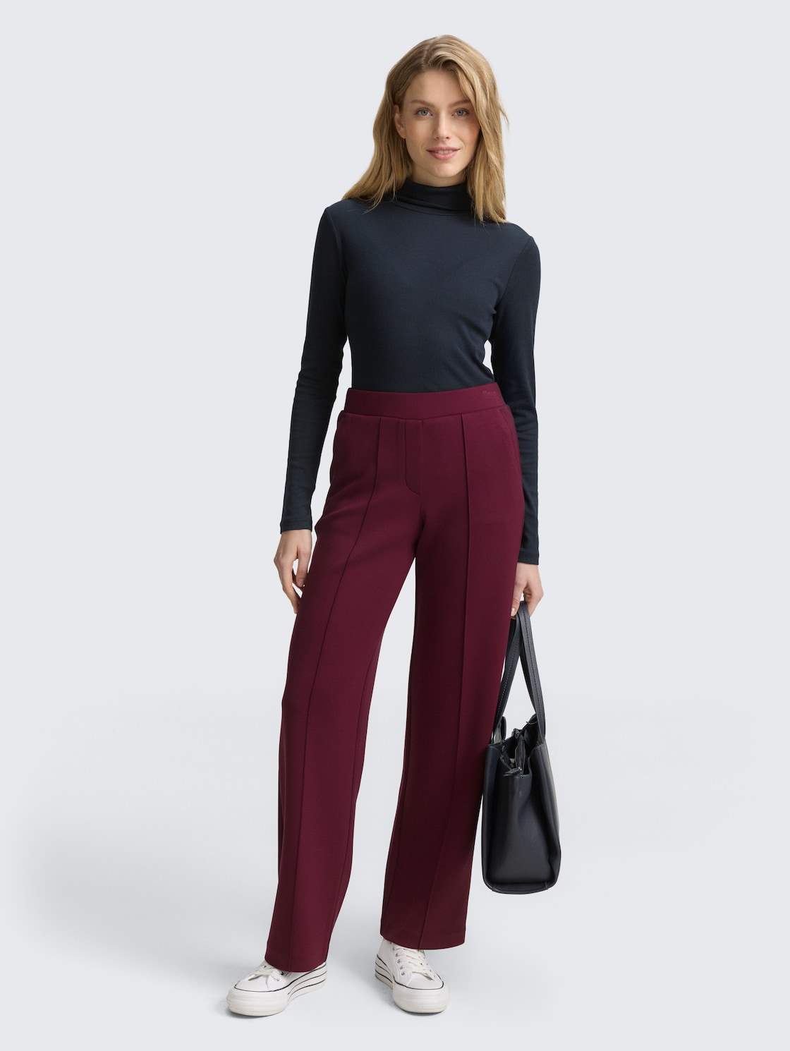 Thumbnail - TOM TAILOR Damen Loose Straight Scuba Hose, rot, Uni, Gr. 36/30