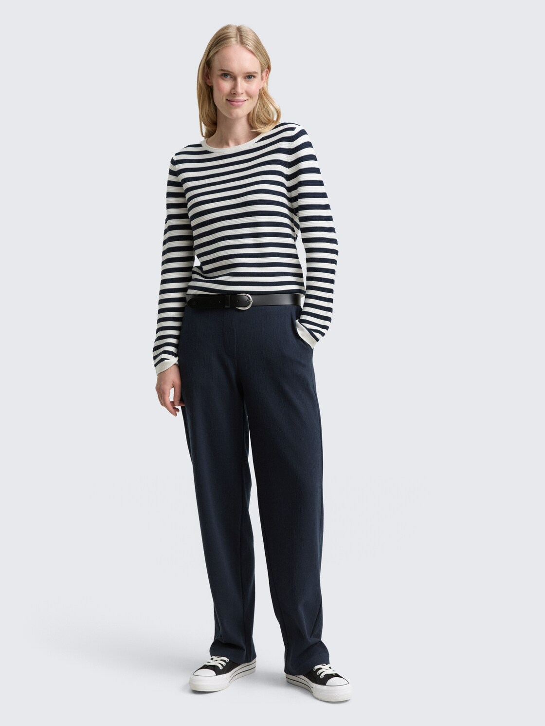 Thumbnail - TOM TAILOR Damen TTLEA Loose Straight Hose, blau, Uni, Gr. 34/32
