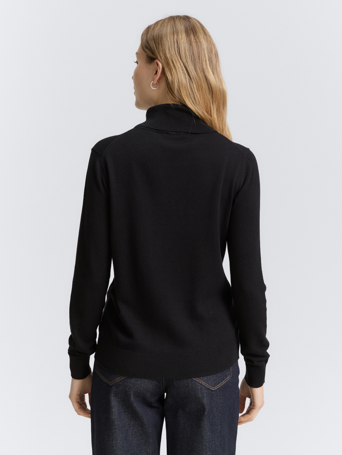 Thumbnail - TOM TAILOR Damen Basic Rollkragenpullover, schwarz, Uni, Gr. XL