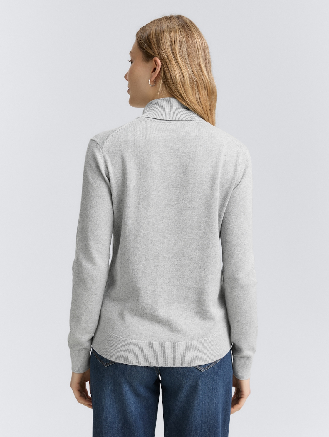Thumbnail - TOM TAILOR Damen Basic Rollkragenpullover, grau, Meliert, Gr. M