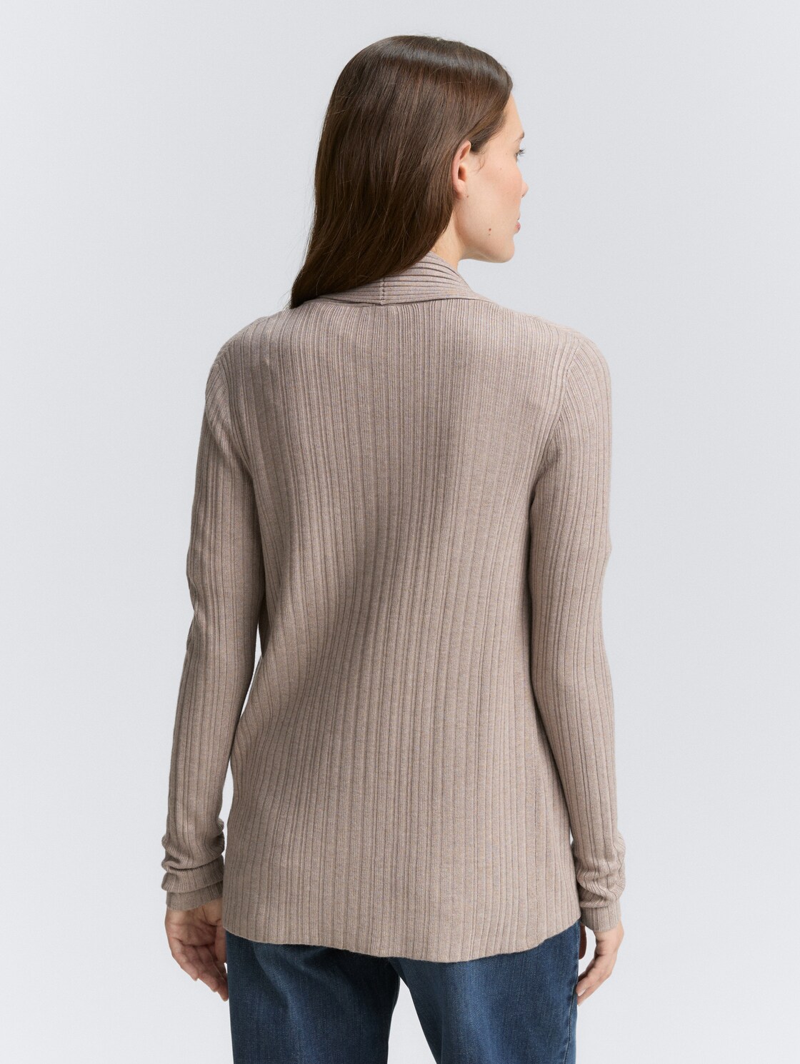 Thumbnail - TOM TAILOR Damen Cardigan mit Schalkragen, braun, Meliert, Gr. S