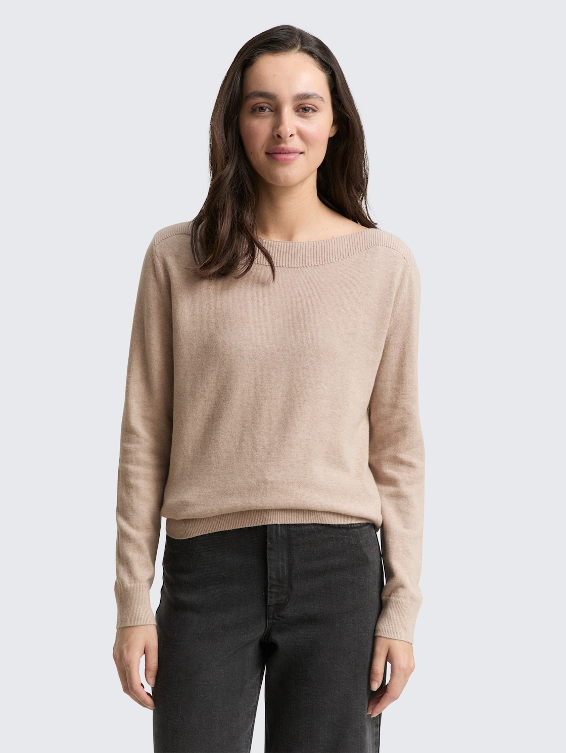 Thumbnail - TOM TAILOR Damen Strickpullover mit Kaschmir-Anteil, braun, Meliert, Gr. XL