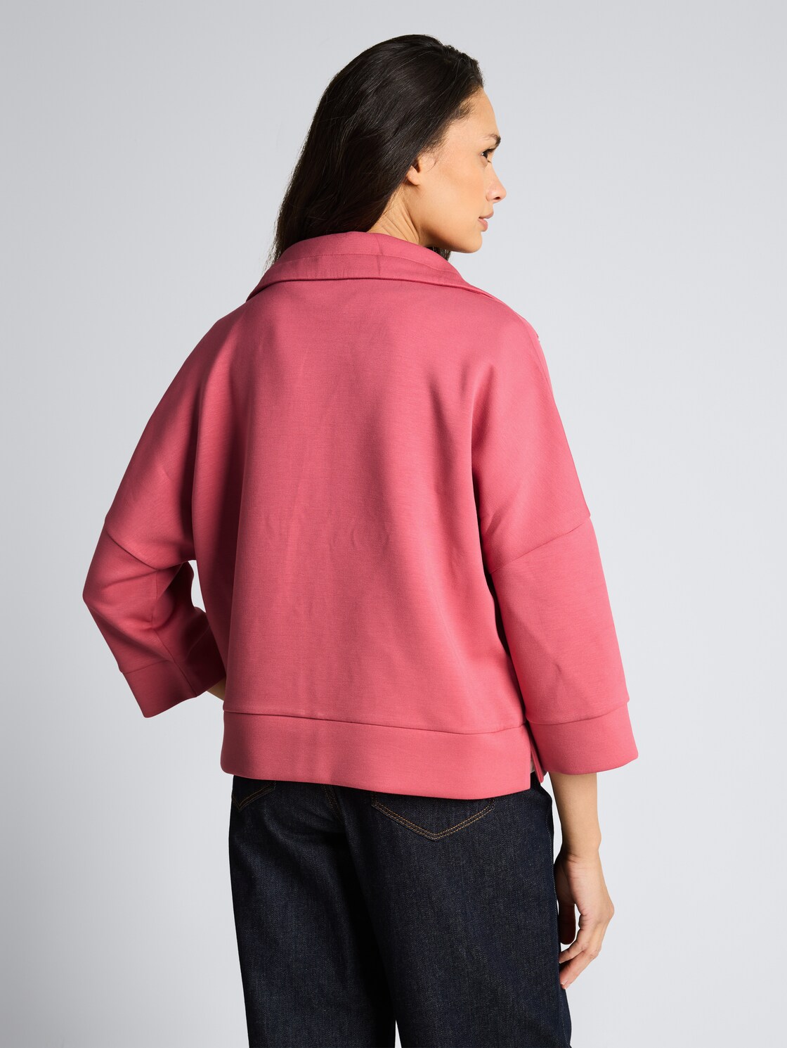 Thumbnail - TOM TAILOR Damen Boxy Fit Scuba Sweatjacke, rot, Uni, Gr. XL