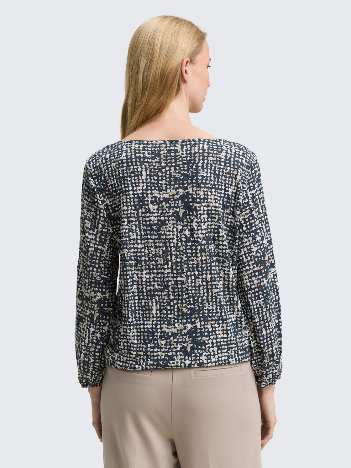 Thumbnail - TOM TAILOR Damen Crinkle Blusenshirt mit Muster, blau, Gemustert, Gr. XXXL
