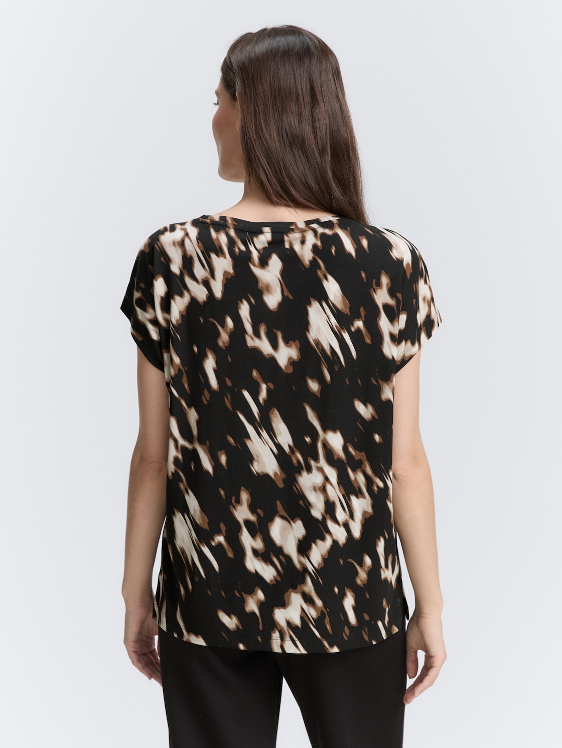 Thumbnail - TOM TAILOR Damen T-Shirt mit Muster, braun, Animalprint, Gr. XXXL