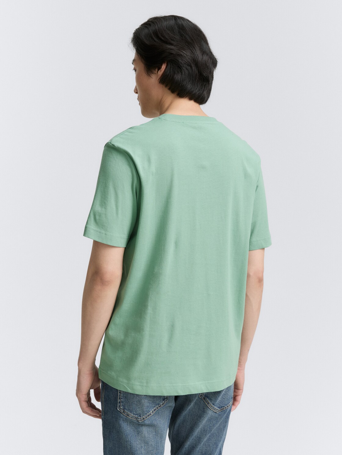 Thumbnail - TOM TAILOR Herren T-Shirt mit Logo-Print, grün, Uni, Gr. S