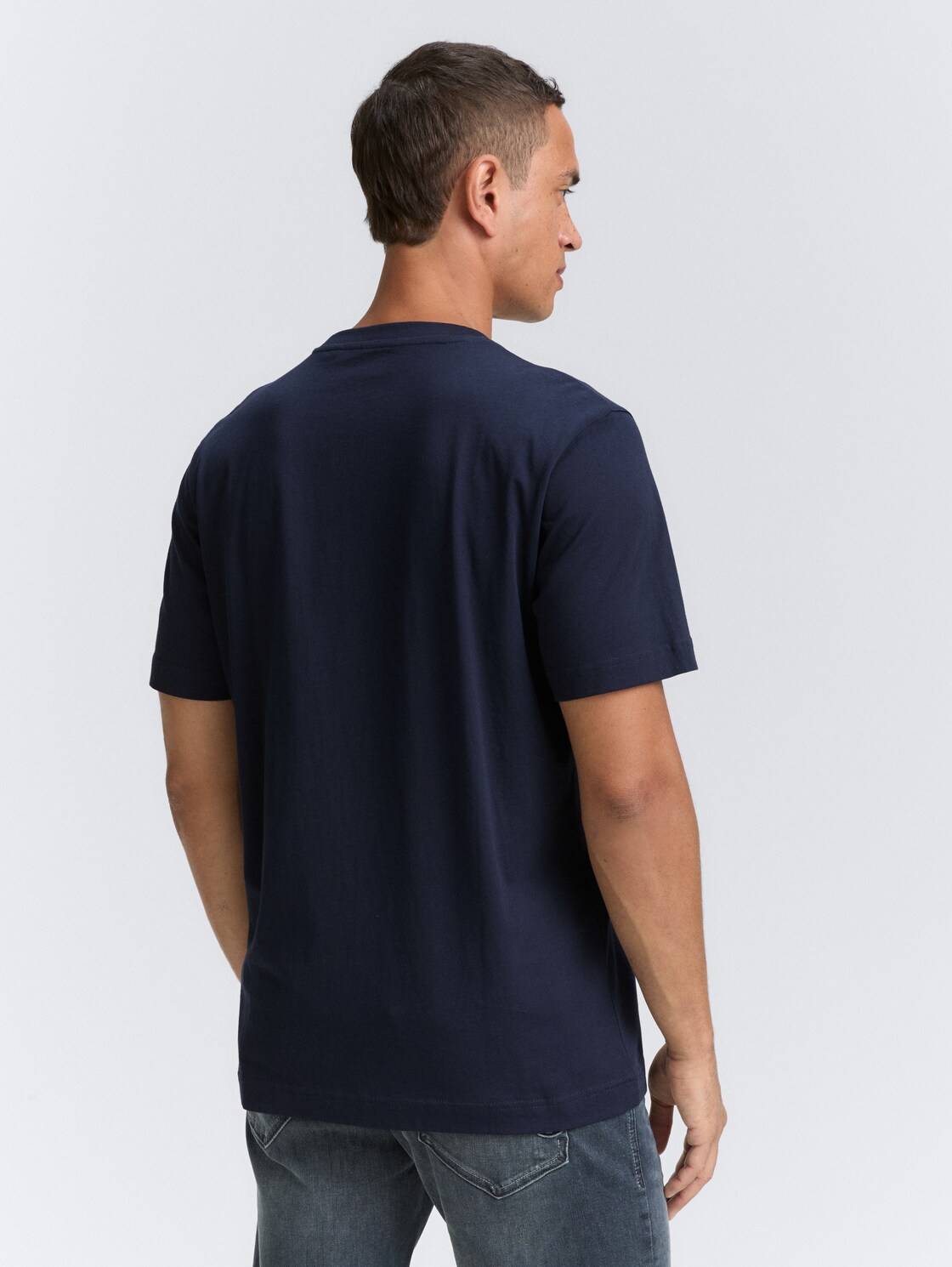 Thumbnail - TOM TAILOR Herren T-Shirt mit Fotoprint, blau, Logo Print, Gr. S