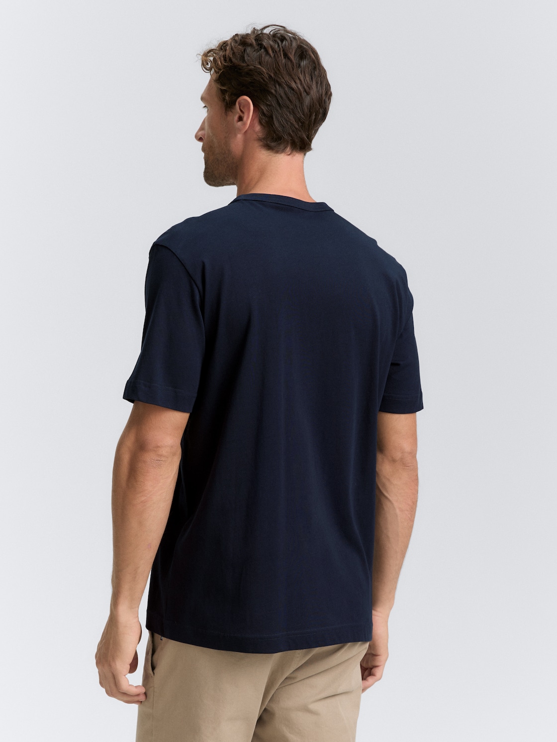 Thumbnail - TOM TAILOR Herren T-Shirt mit Print, blau, Uni, Gr. M
