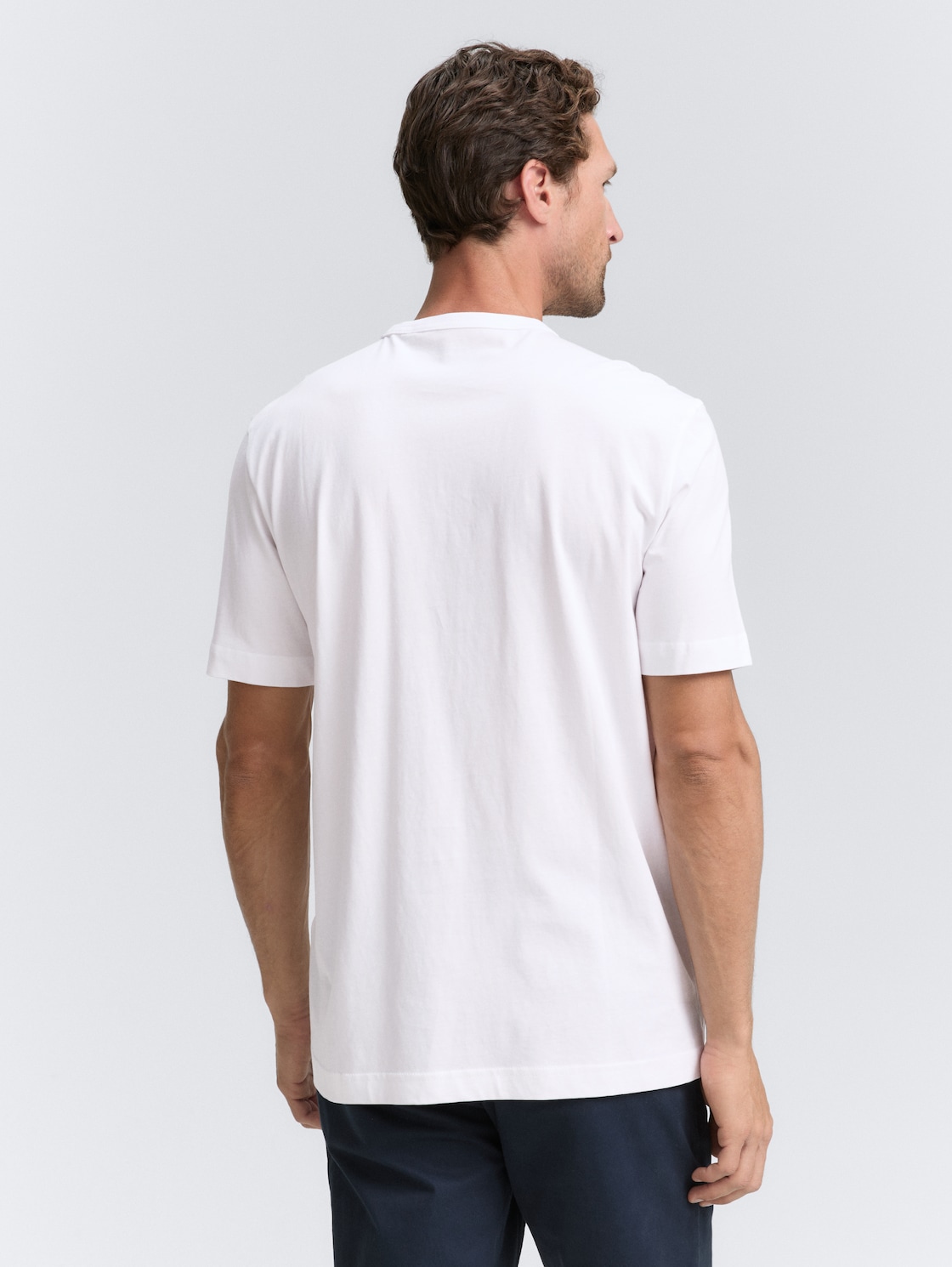 Thumbnail - TOM TAILOR Herren T-Shirt mit Print, weiß, Uni, Gr. M