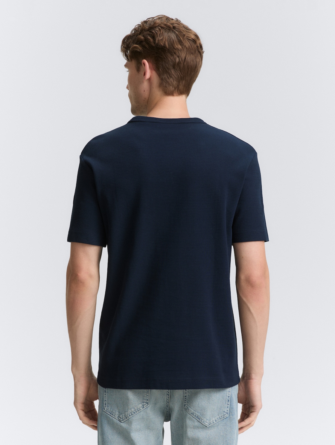 Thumbnail - TOM TAILOR Herren T-Shirt mit Logo-Badge, blau, Uni, Gr. S