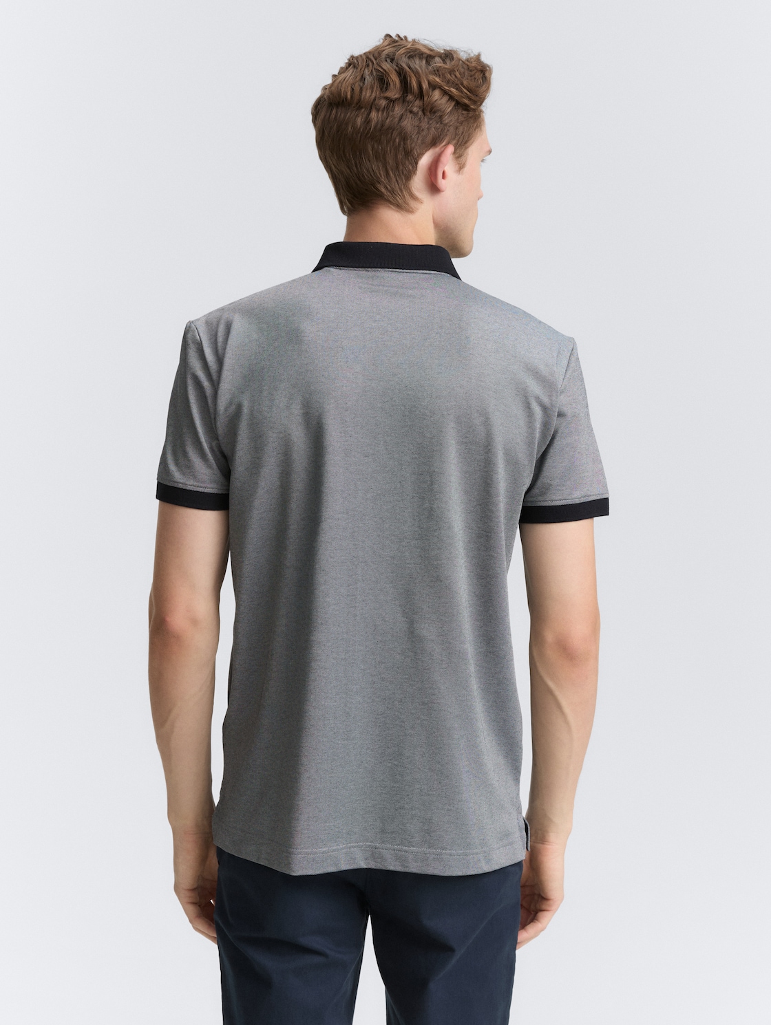 Thumbnail - TOM TAILOR Herren Piqué Poloshirt mit Stretch, blau, Meliert, Gr. XL