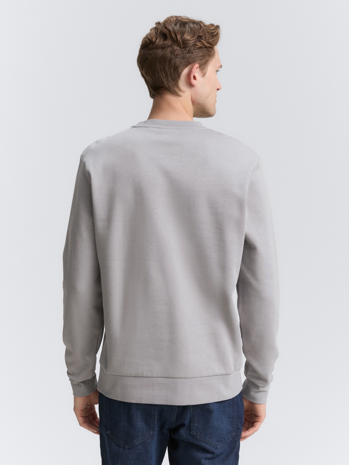 Thumbnail - TOM TAILOR Herren Basic Sweatshirt in Unifarben, grau, Uni, Gr. L