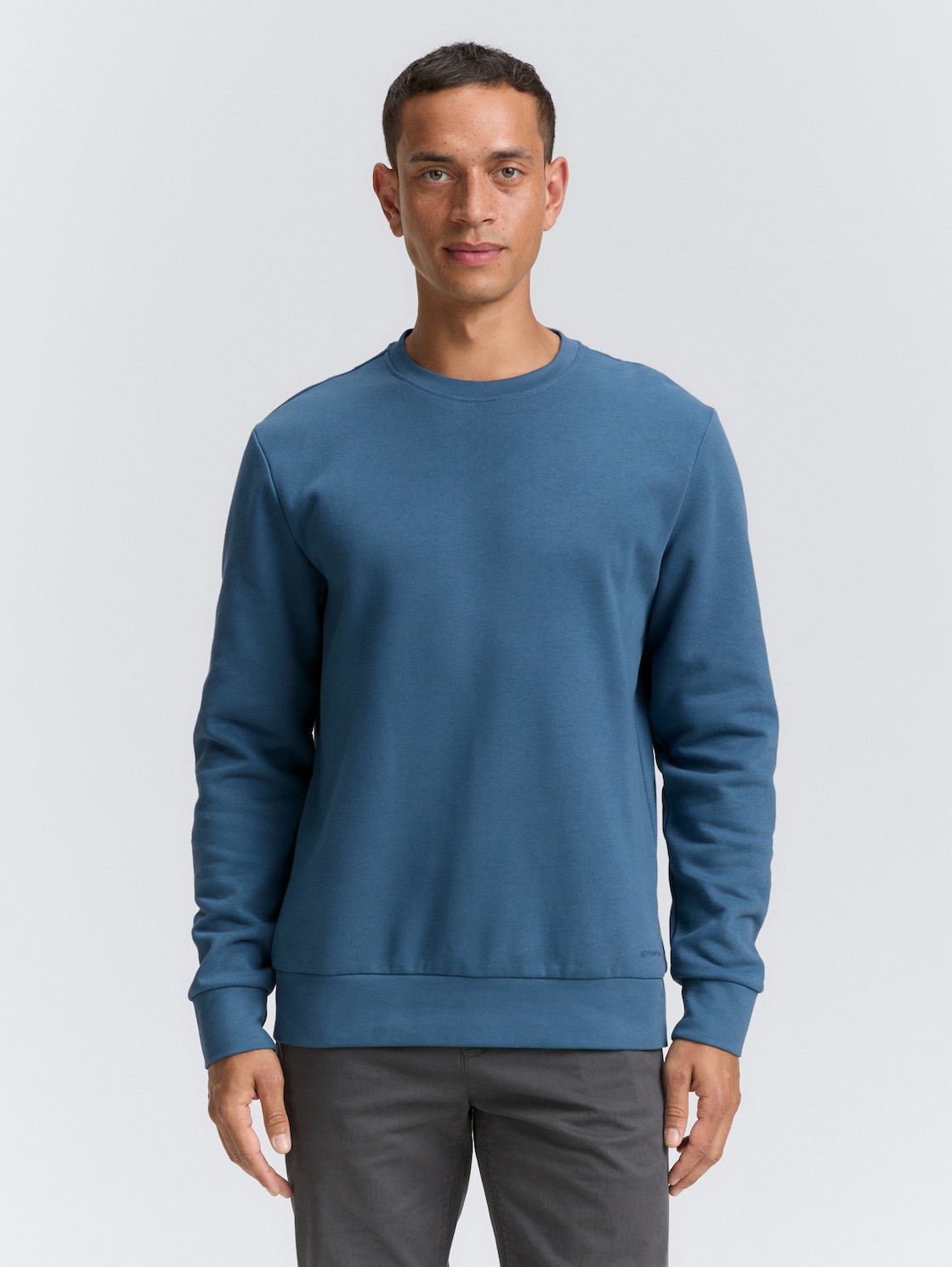 Thumbnail - TOM TAILOR Herren Basic Sweatshirt in Unifarben, blau, Uni, Gr. S