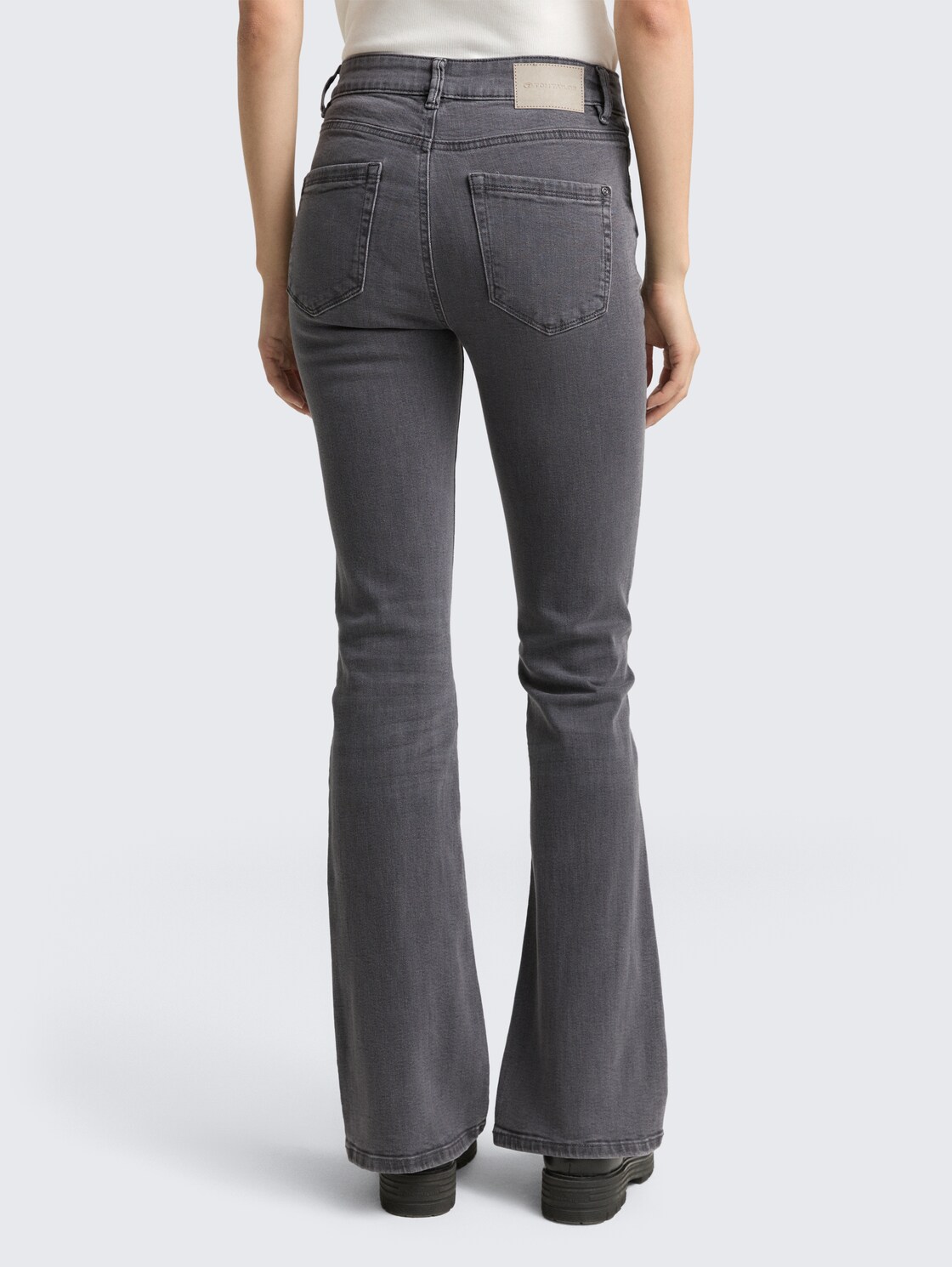 Thumbnail - TOM TAILOR Damen TTSTELLA BOOTCUT Jeans mit Stretch, grau, Uni, Gr. 29/32