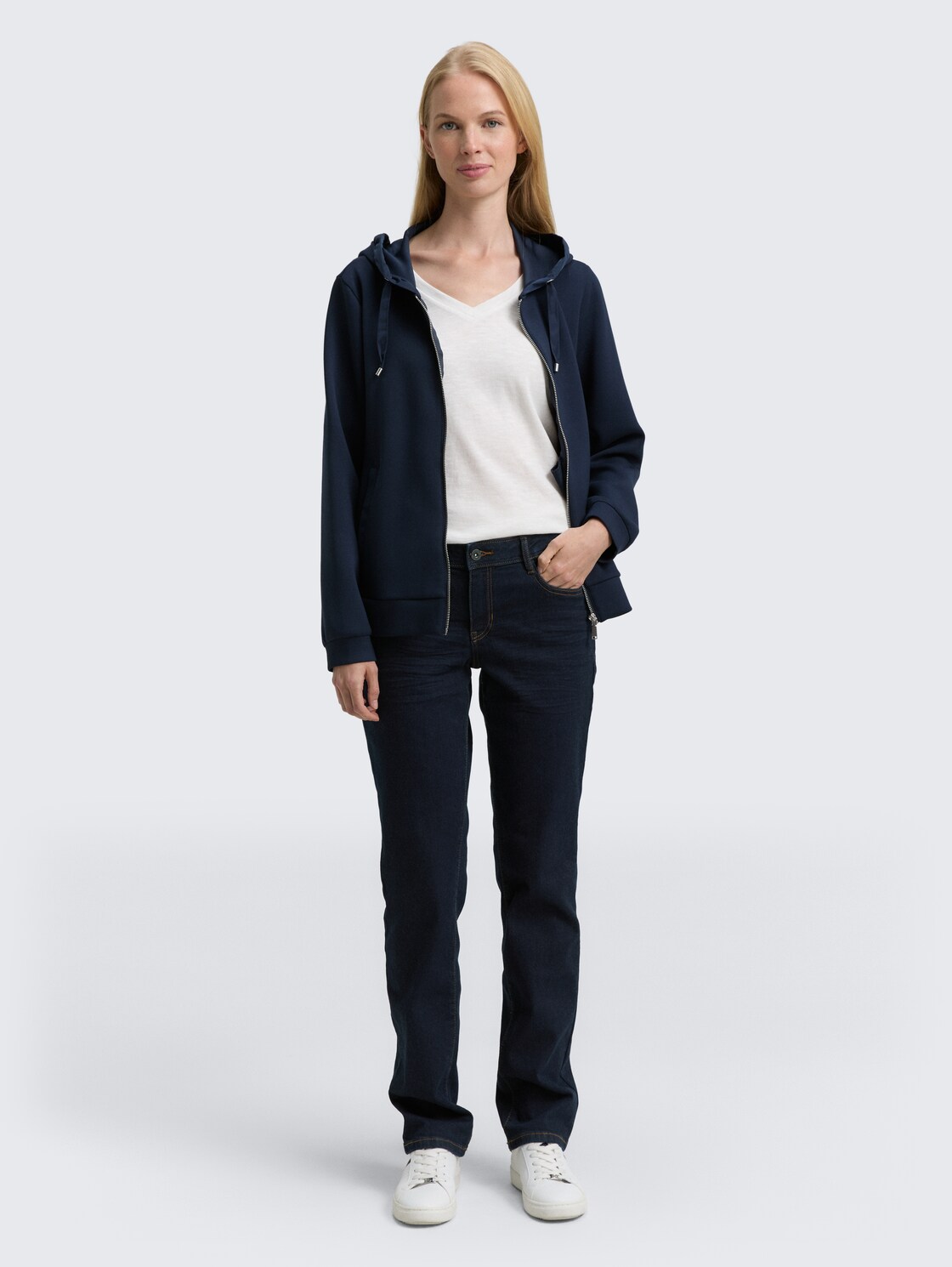 Thumbnail - TOM TAILOR Damen TTLIVA Straight Jeans, blau, Uni, Gr. 33/34