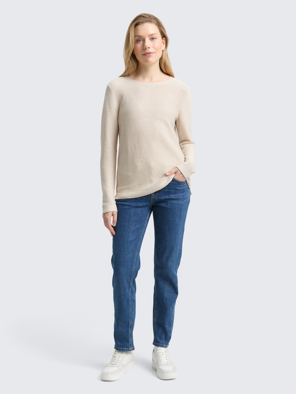 Thumbnail - TOM TAILOR Damen TTADEVA BOYFRIEND Jeans mit Stretch, blau, Uni, Gr. 34/32
