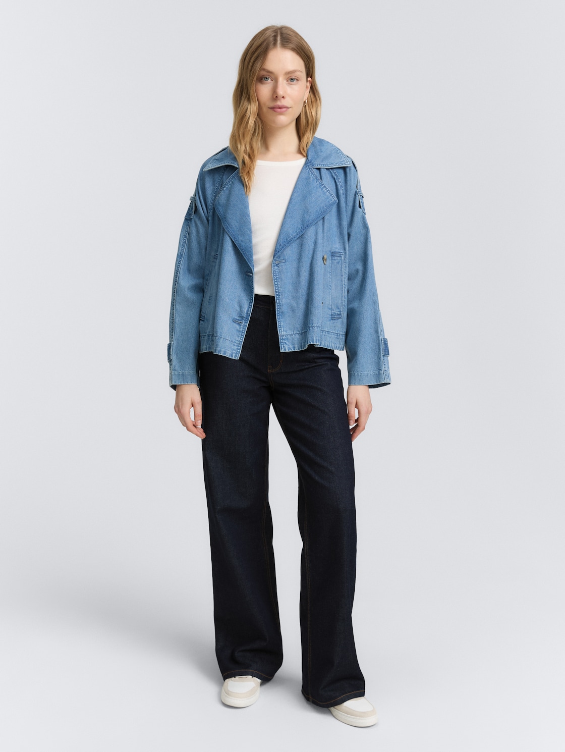 Thumbnail - TOM TAILOR Damen TTMADINA WIDE Jeans, blau, Uni, Gr. 29/30