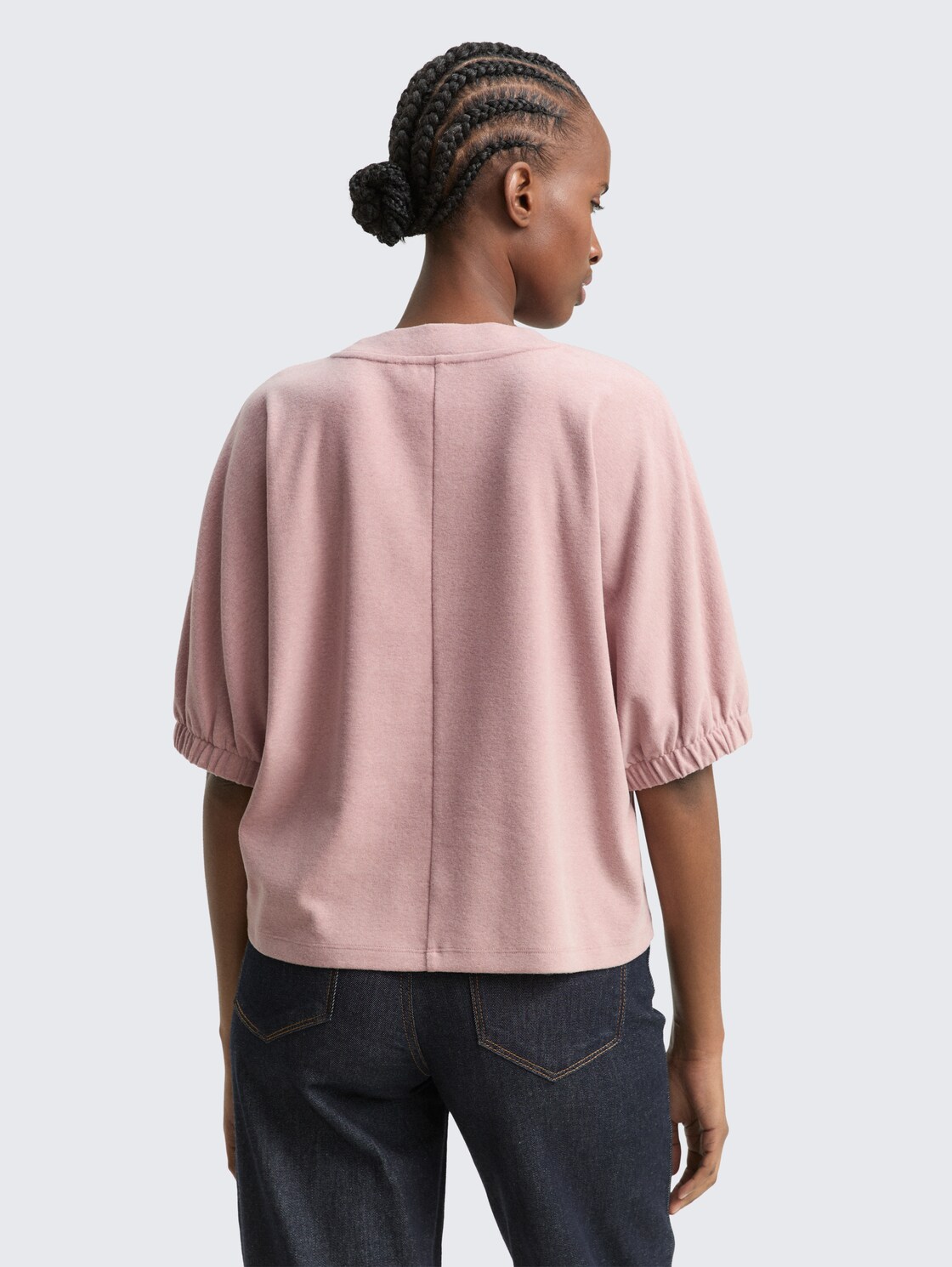 Thumbnail - TOM TAILOR DENIM Damen Boxy Fit T-Shirt, rosa, Meliert, Gr. XXL