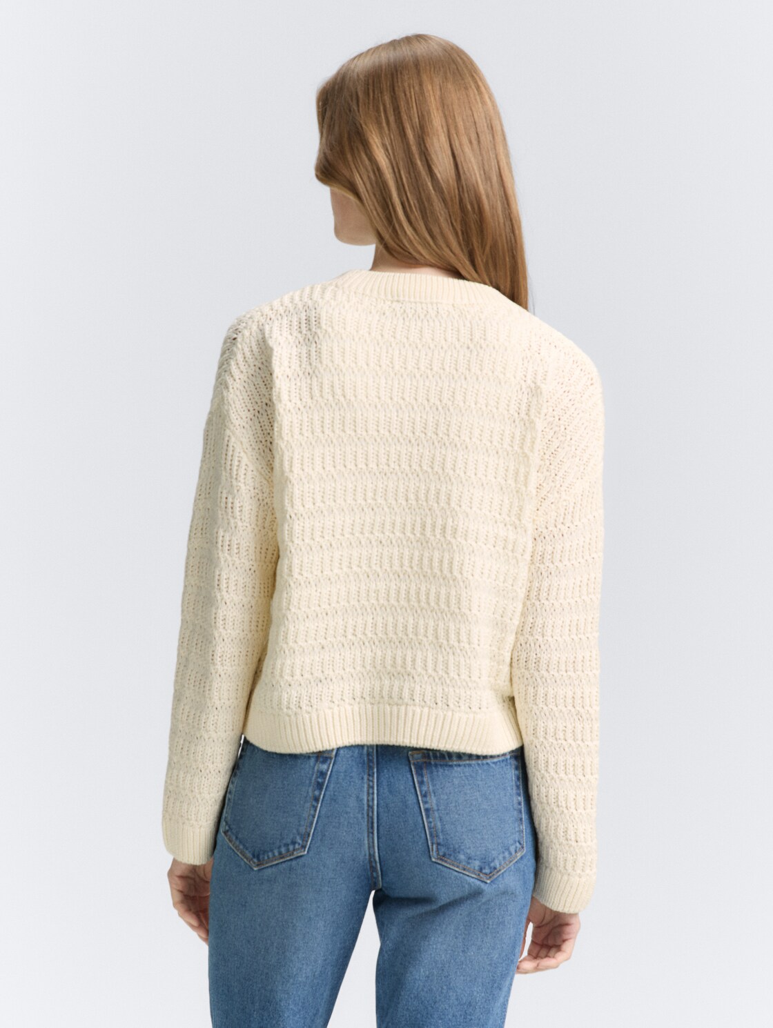 Thumbnail - TOM TAILOR DENIM Damen Relaxed Fit Strickpullover, weiß, Uni, Gr. XS