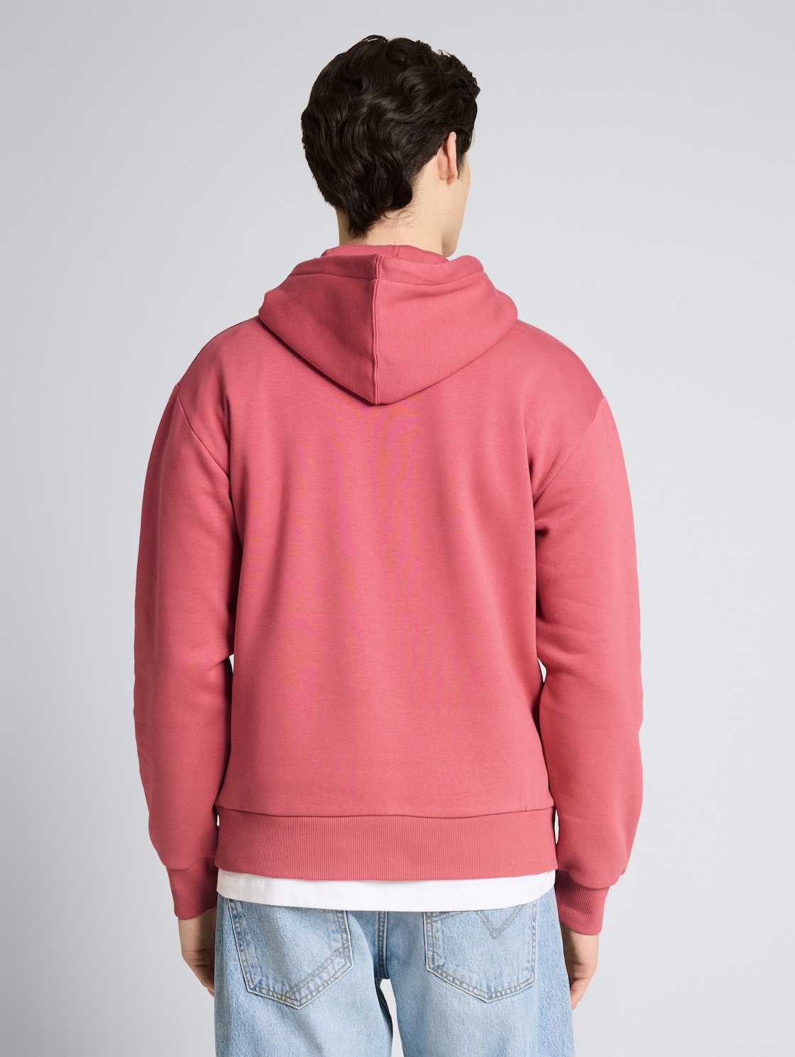 Thumbnail - TOM TAILOR DENIM Herren Hoodie Sweatshirt mit Print, rosa, Uni, Gr. L