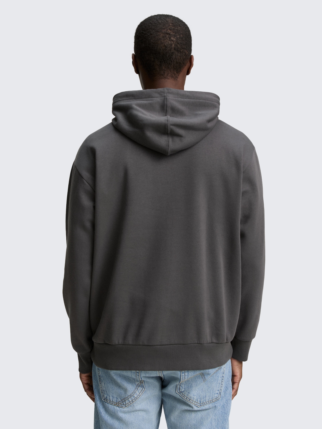 Thumbnail - TOM TAILOR DENIM Herren Hoodie Sweatshirt mit Print, grau, Logo Print, Gr. M