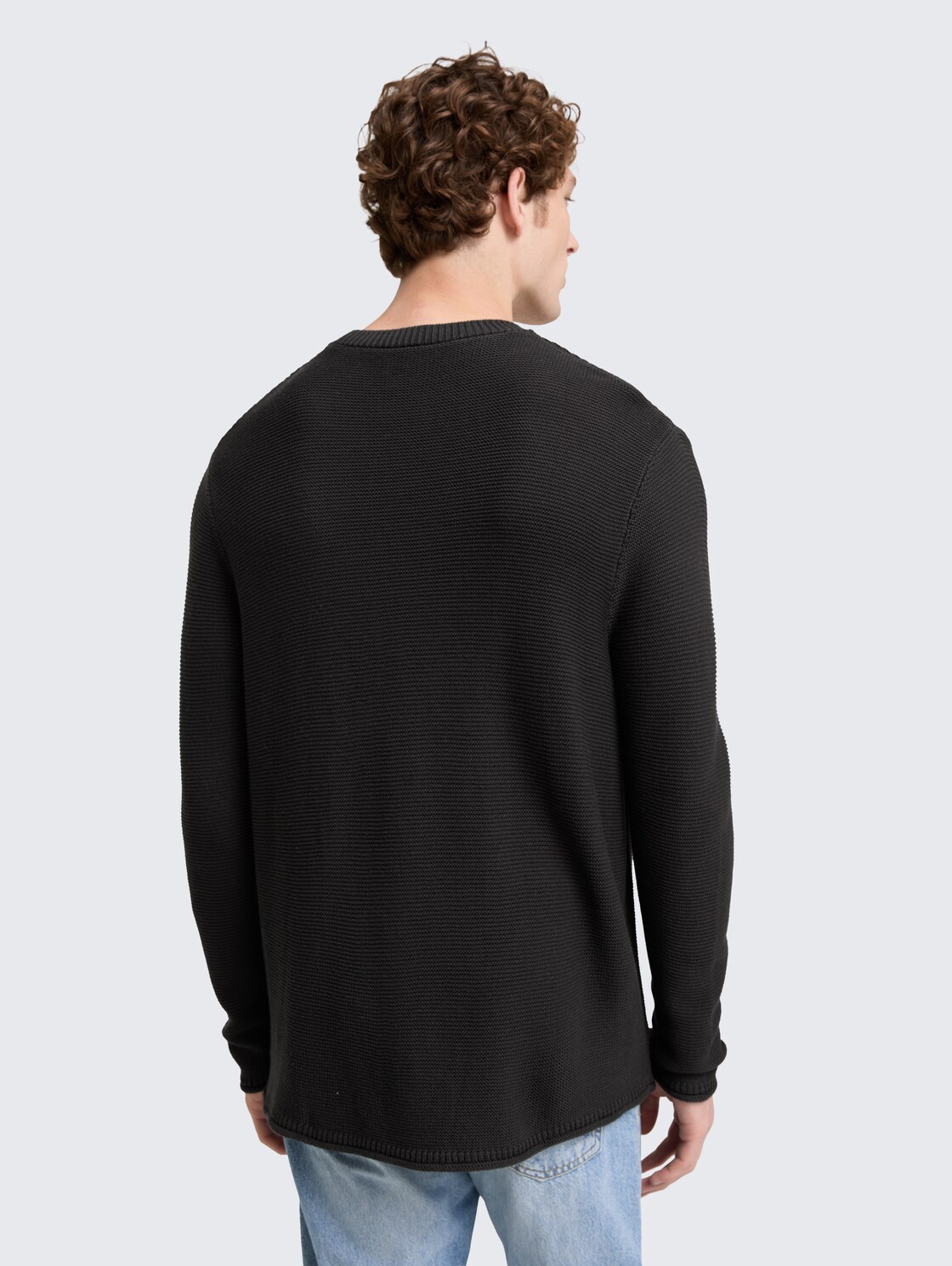 Thumbnail - TOM TAILOR DENIM Herren Relaxed Fit Strickpullover, schwarz, Uni, Gr. M