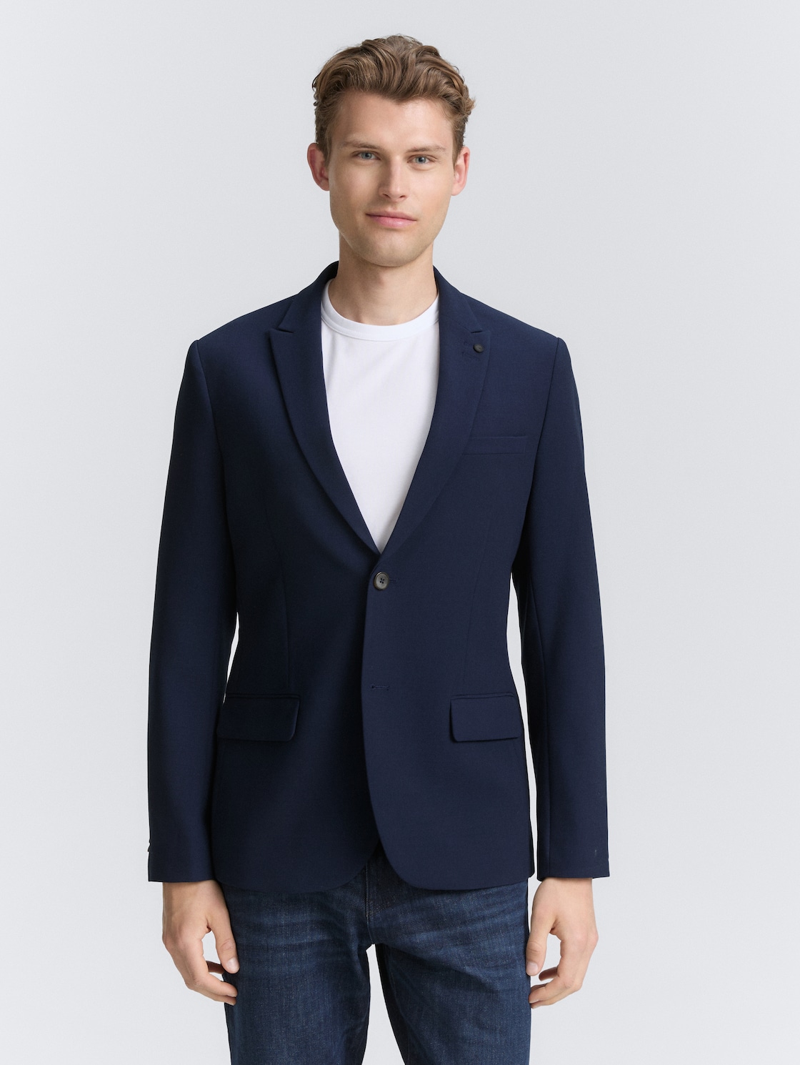 Thumbnail - TOM TAILOR Herren Regular Fit Sakko, blau, Uni, Gr. 54