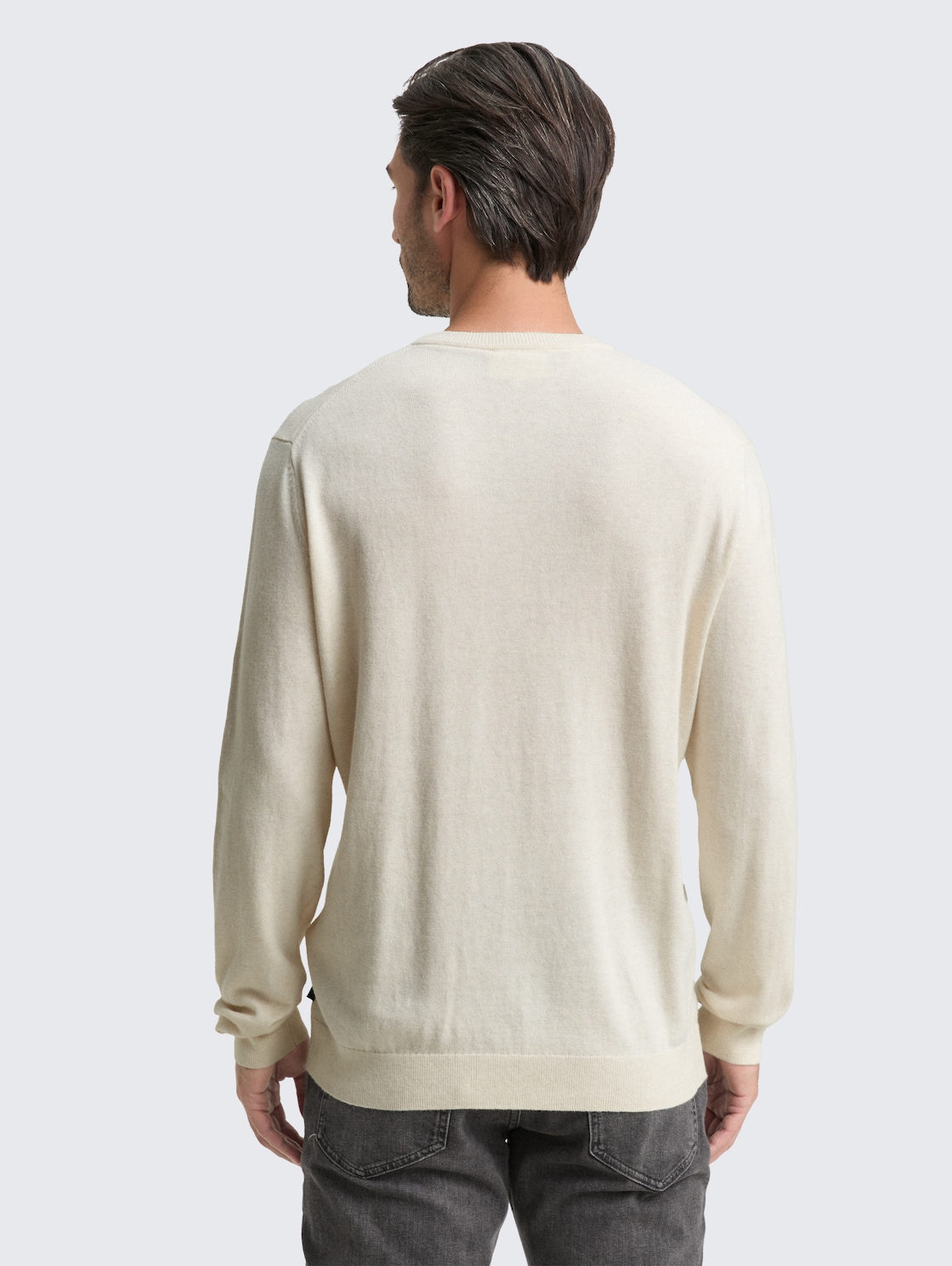 Thumbnail - TOM TAILOR Herren Strickpullover mit Kaschmir-Anteil, weiß, Meliert, Gr. L