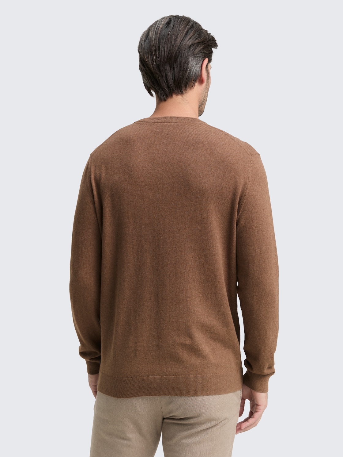Thumbnail - TOM TAILOR Herren Strickpullover mit Kaschmir-Anteil, braun, Meliert, Gr. M