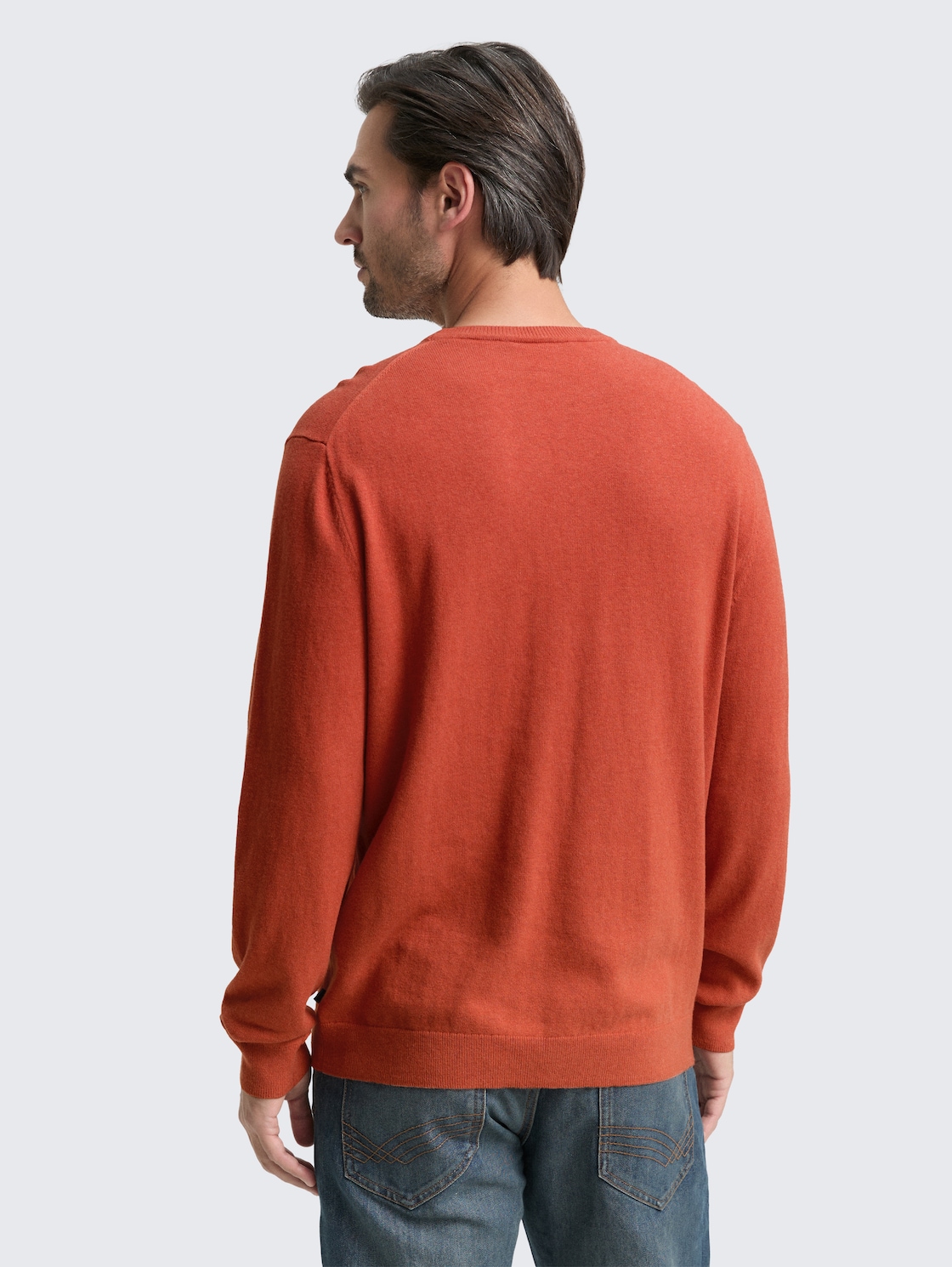 Thumbnail - TOM TAILOR Herren Strickpullover mit Kaschmir-Anteil, orange, Meliert, Gr. M