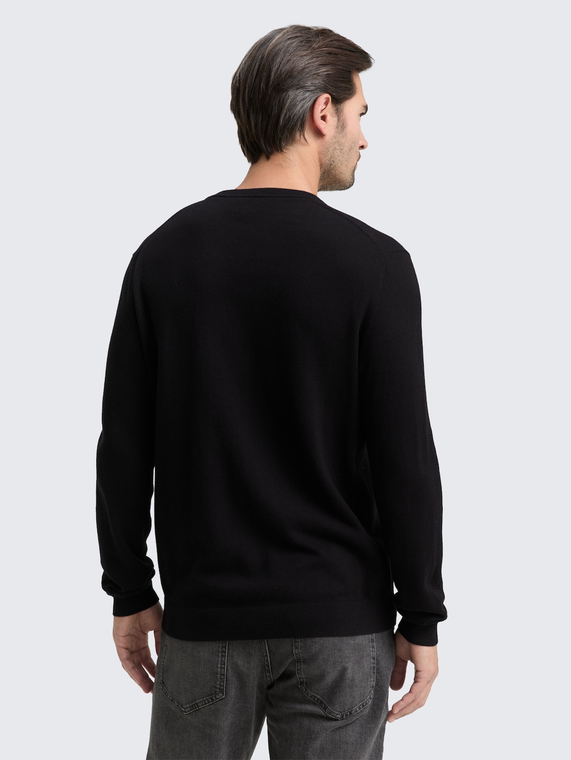 Thumbnail - TOM TAILOR Herren Strickpullover mit Kaschmir-Anteil, schwarz, Uni, Gr. XXL