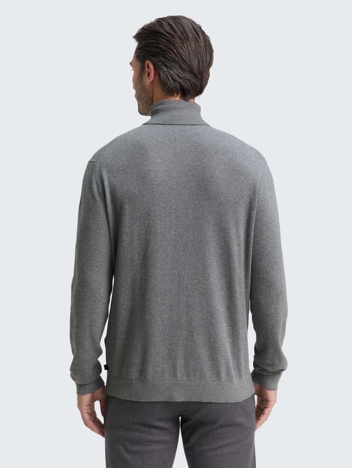 Thumbnail - TOM TAILOR Herren Rollkragenpullover mit Kaschmir-Anteil, grau, Meliert, Gr. M