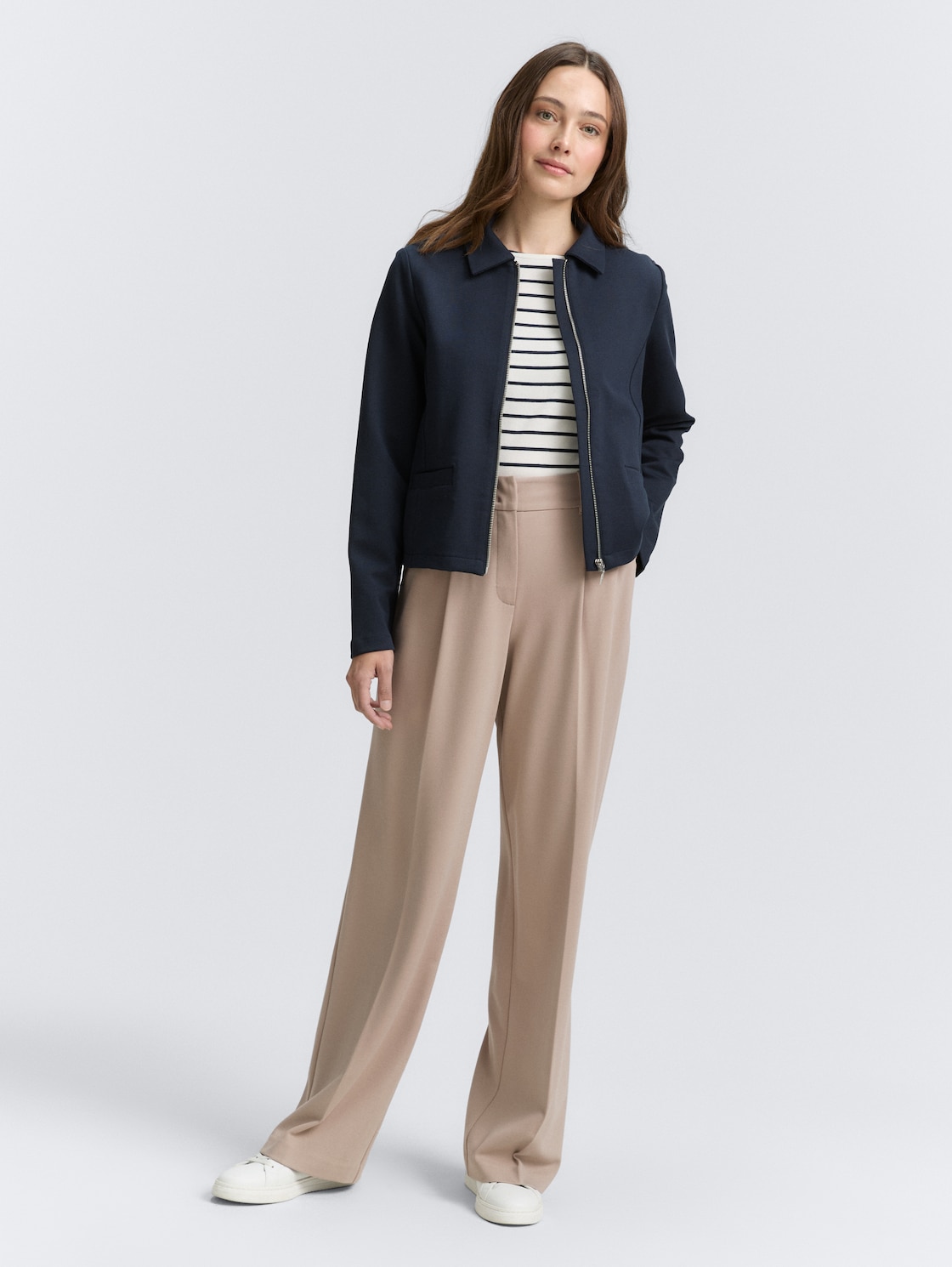 Thumbnail - TOM TAILOR Damen TTLEA Wide Leg Hose, grau, Uni, Gr. 42/30