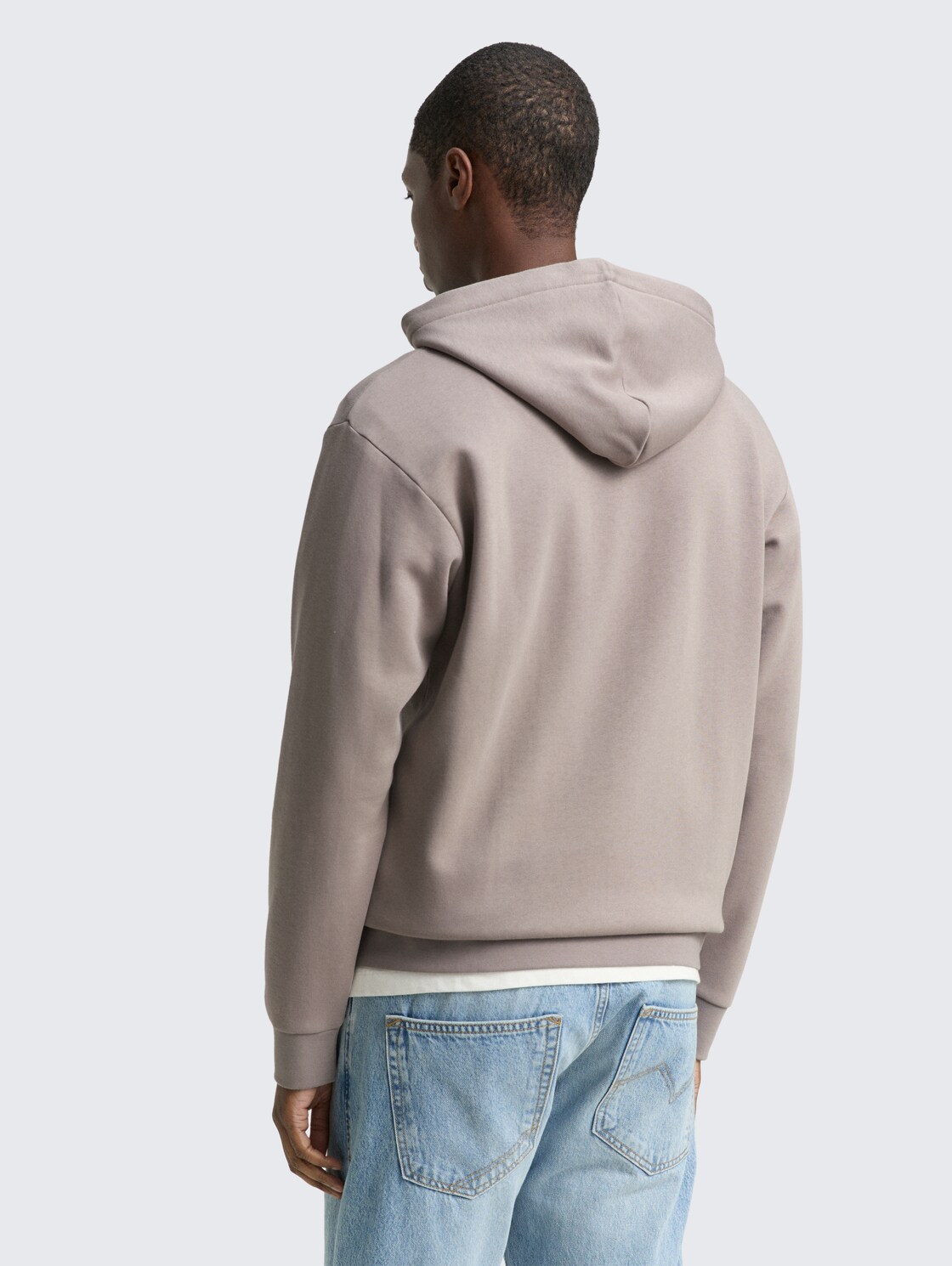 Thumbnail - TOM TAILOR DENIM Herren Hoodie Sweatjacke mit Logo-Print, braun, Uni, Gr. M